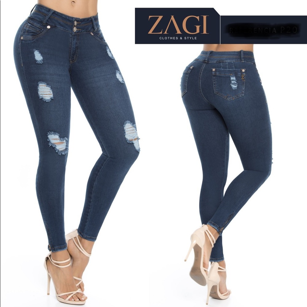 Distressed skinny jeans